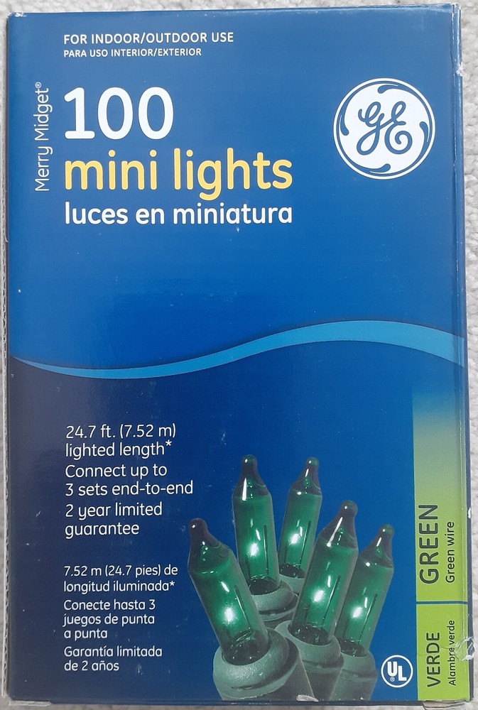 NIB GE Merry Midget 100 Green Light Set