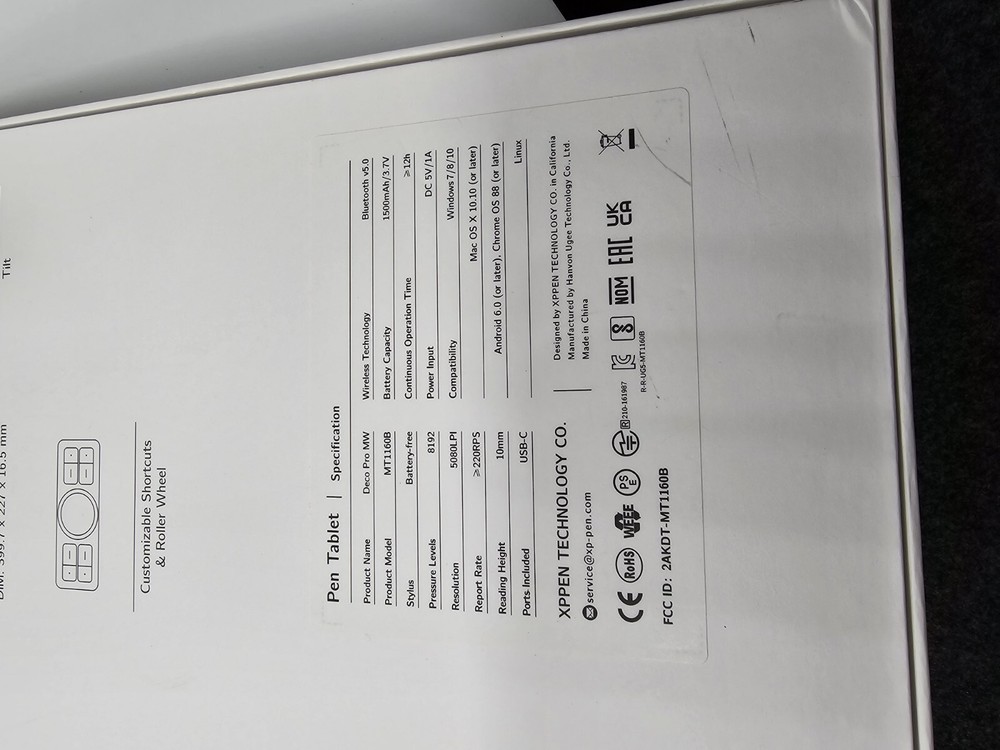 XP Pen Deco Pro MW MT1160B