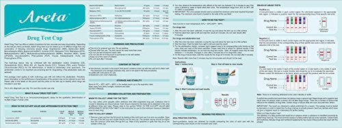 5 Pack Areta 5 Panel Instant Drug Test Cup - THC,COC,Opiate,BZO,AMP #ACDOA-754