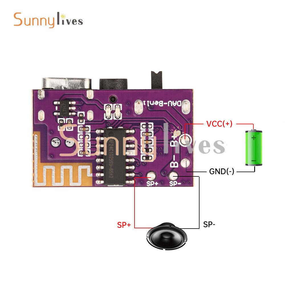 DC3.5V-5V 5W Mono Audio Amplifier Board MP3 TWS Bluetooth Decoding Board Module