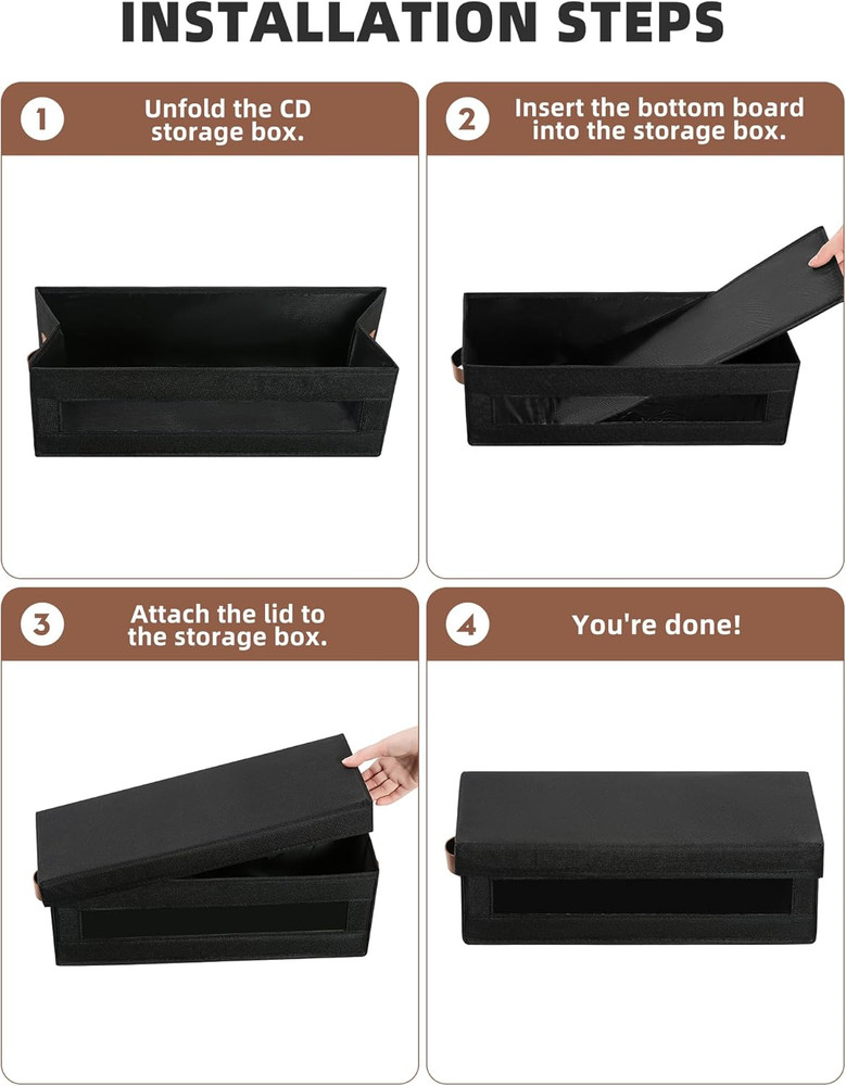 6 Packs CD Storage Box with Visible Window, Stackable CD Case Holder with Dustpr