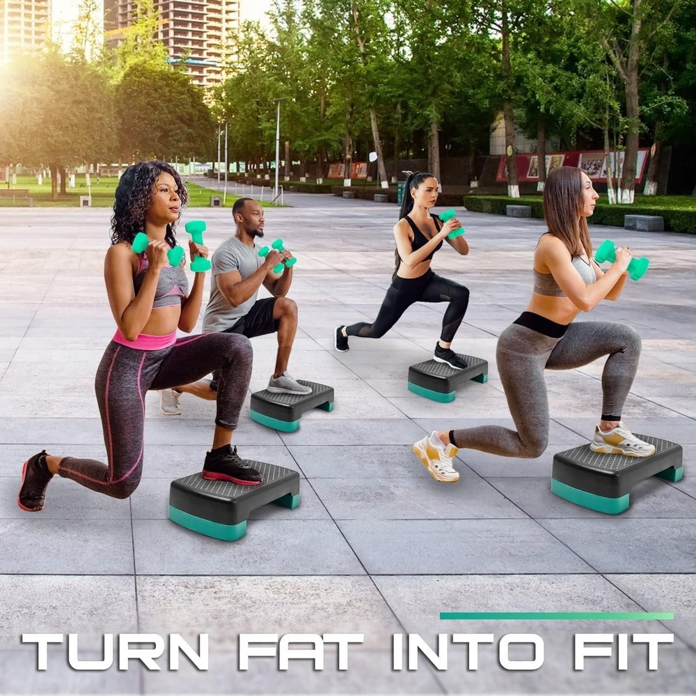 Adjustable 18.9" Aerobic Step Platform with 2 Risers for Ultimate Home Workouts