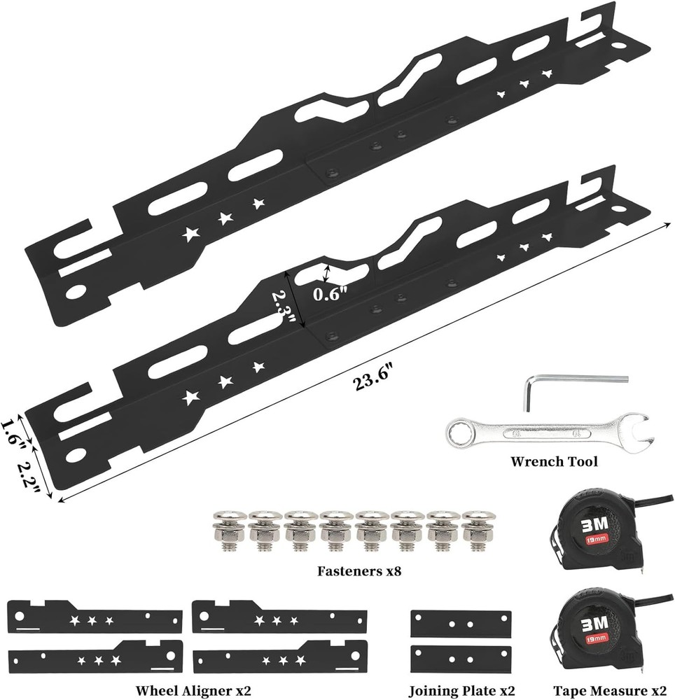 Toe Alignment Tool Plates 2Pcs, Wheel Toe Alignment Tool Plate with 2Pcs Tape...