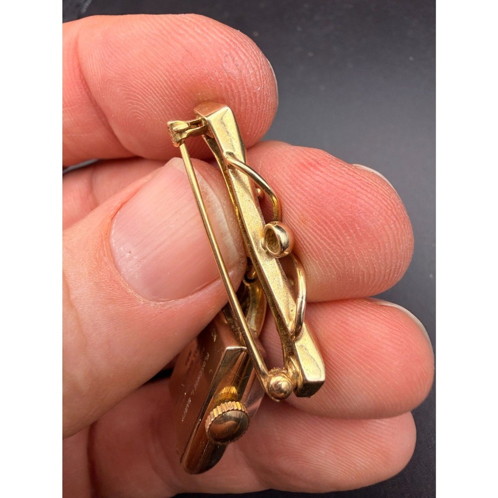 Rare Hamilton Lapel Pin 14k Solid Gold Watch - 1950