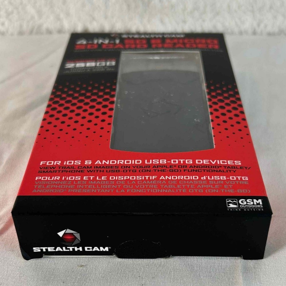 Stealth Cam 4-in-1 SD Micro SD Card Reader USB OTG for iOS Android Tablets New