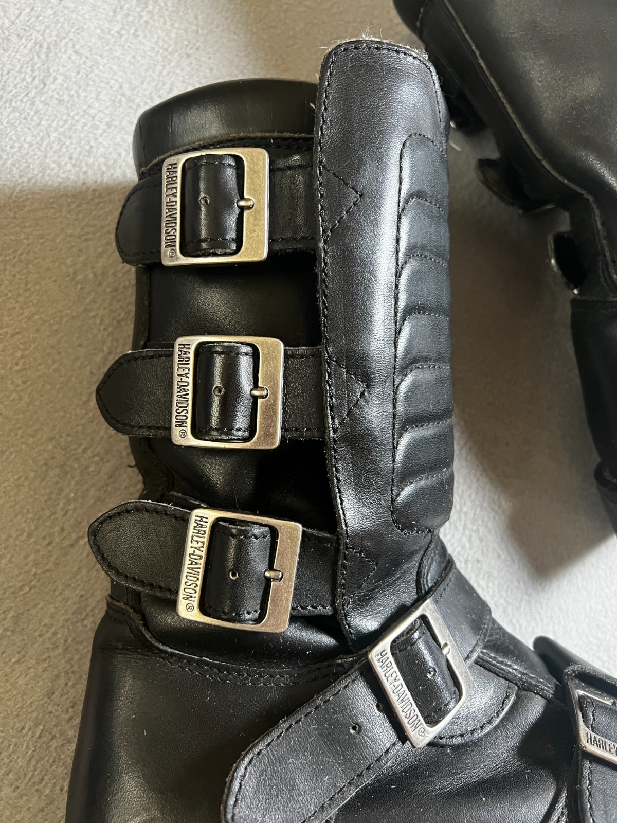 Harley-Davidson Women's Black Leather Biker Boots Size 10