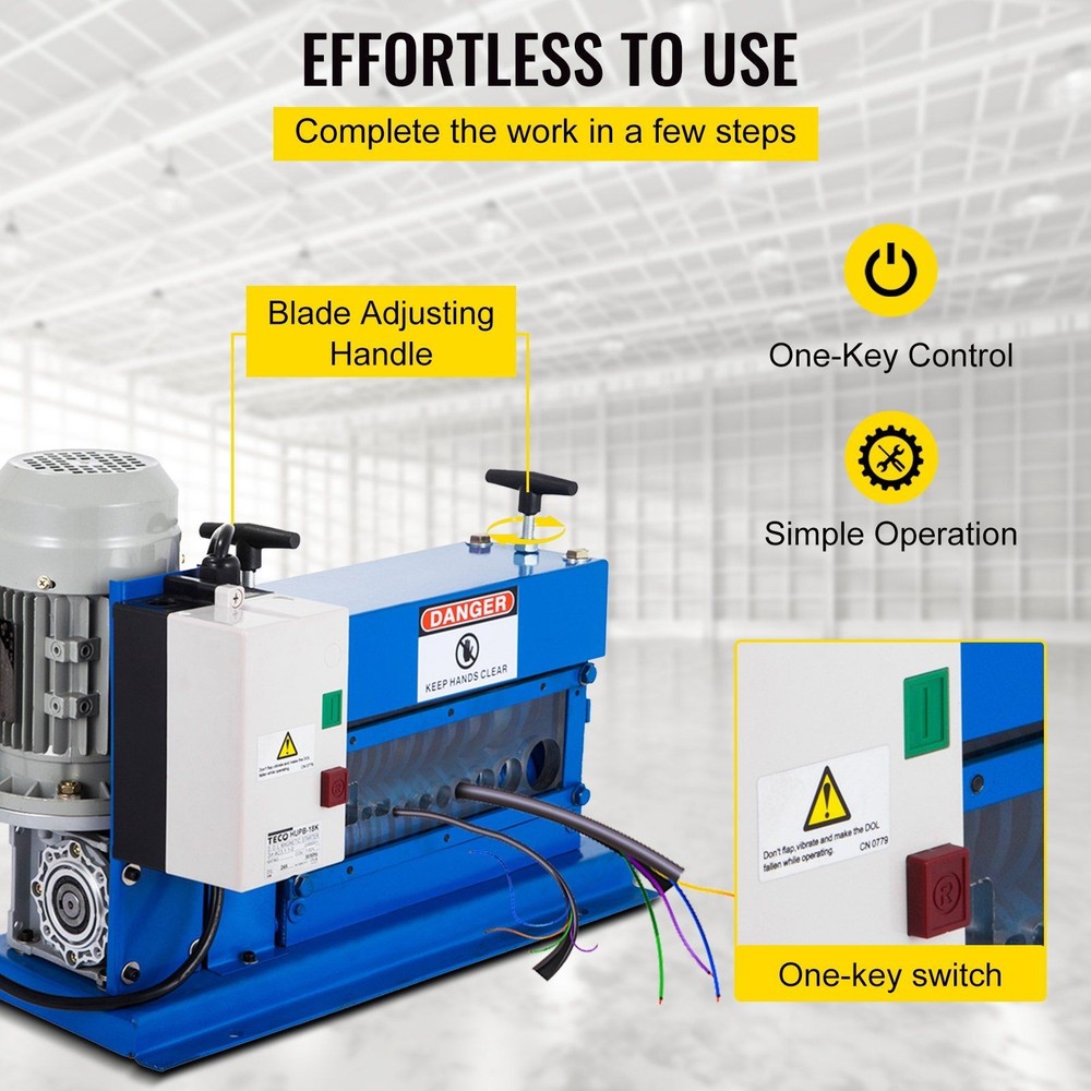 Quick-Feed Wire Stripping Machine 370W 1" OD 11 Slots 75ft/min