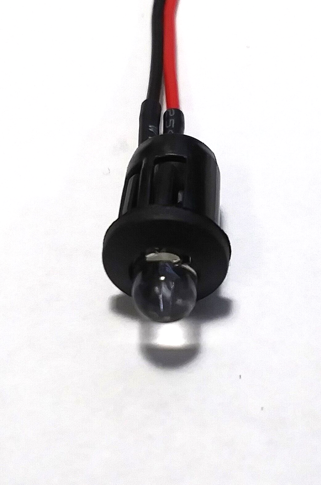 BBT 12 volt DC Cool White LED 3/8" Snap-In Indicator Light