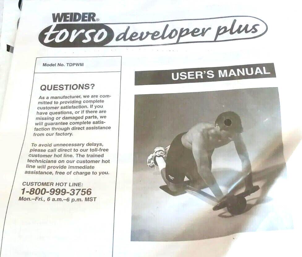 Weider Torso Developer Plus Model TDPWM Created In 2000