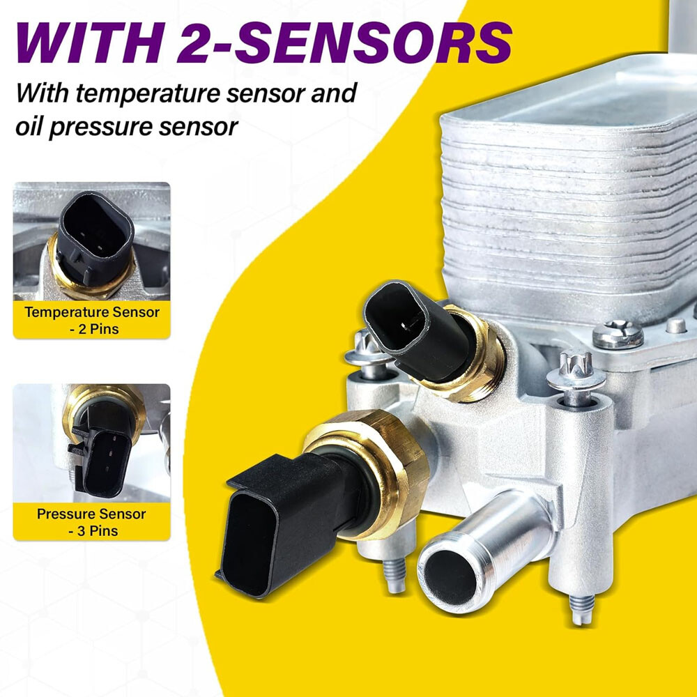 Aluminum Engine Oil Cooler Filter Housing For 2011-2016 Dodge Chrysler Jeep 3.6L