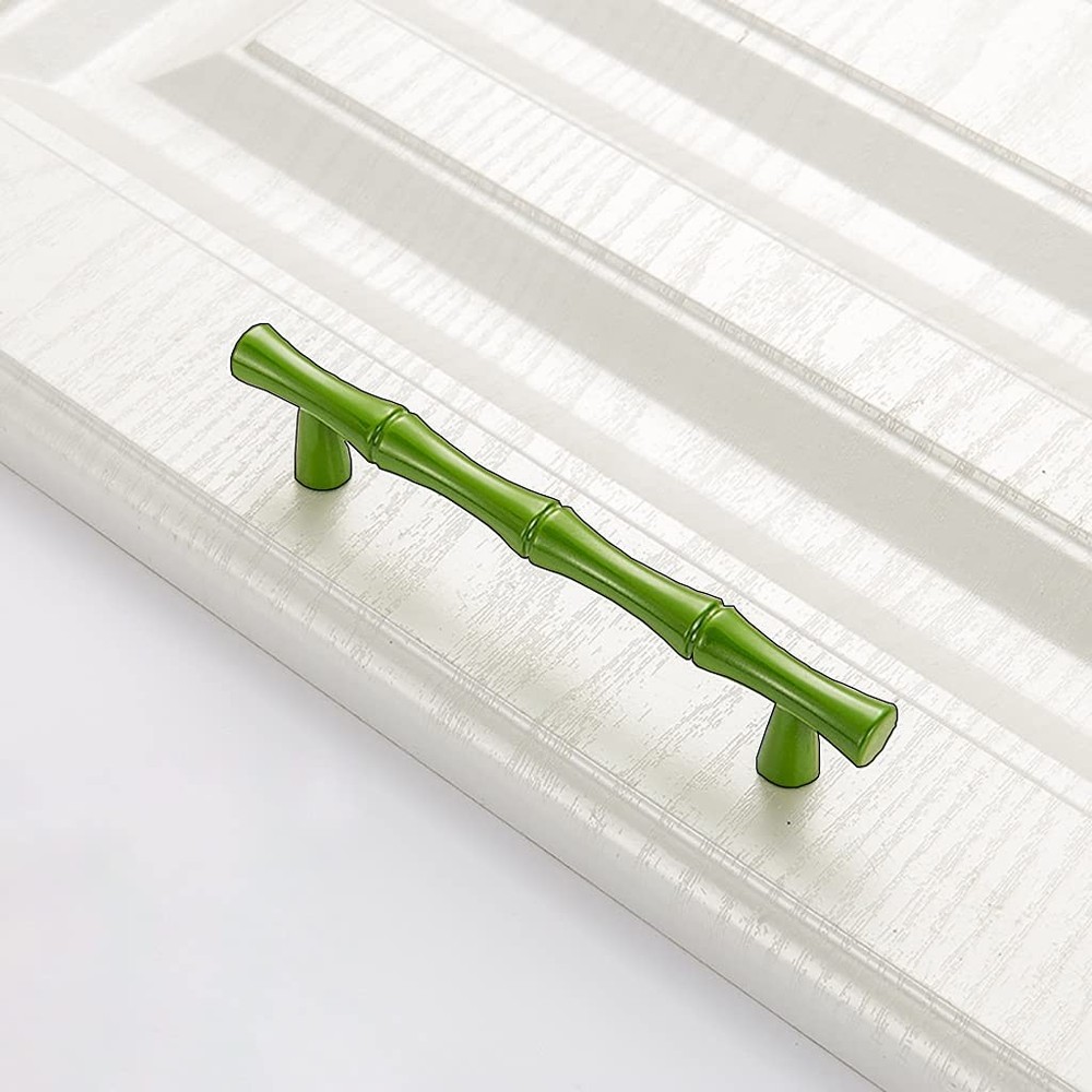 6Pcs Bamboo Shape Solid Zinc Alloy Cabinet Knobs Handle pulls, Dresser Drawer...