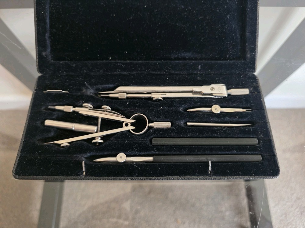 Vintage Jakar S.50 Technical Drawing Instruments Set Compass Drafting Case