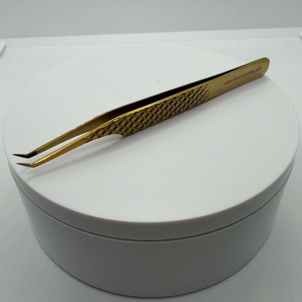 Gold Precision Picker Isolation Tweezer - S Shape