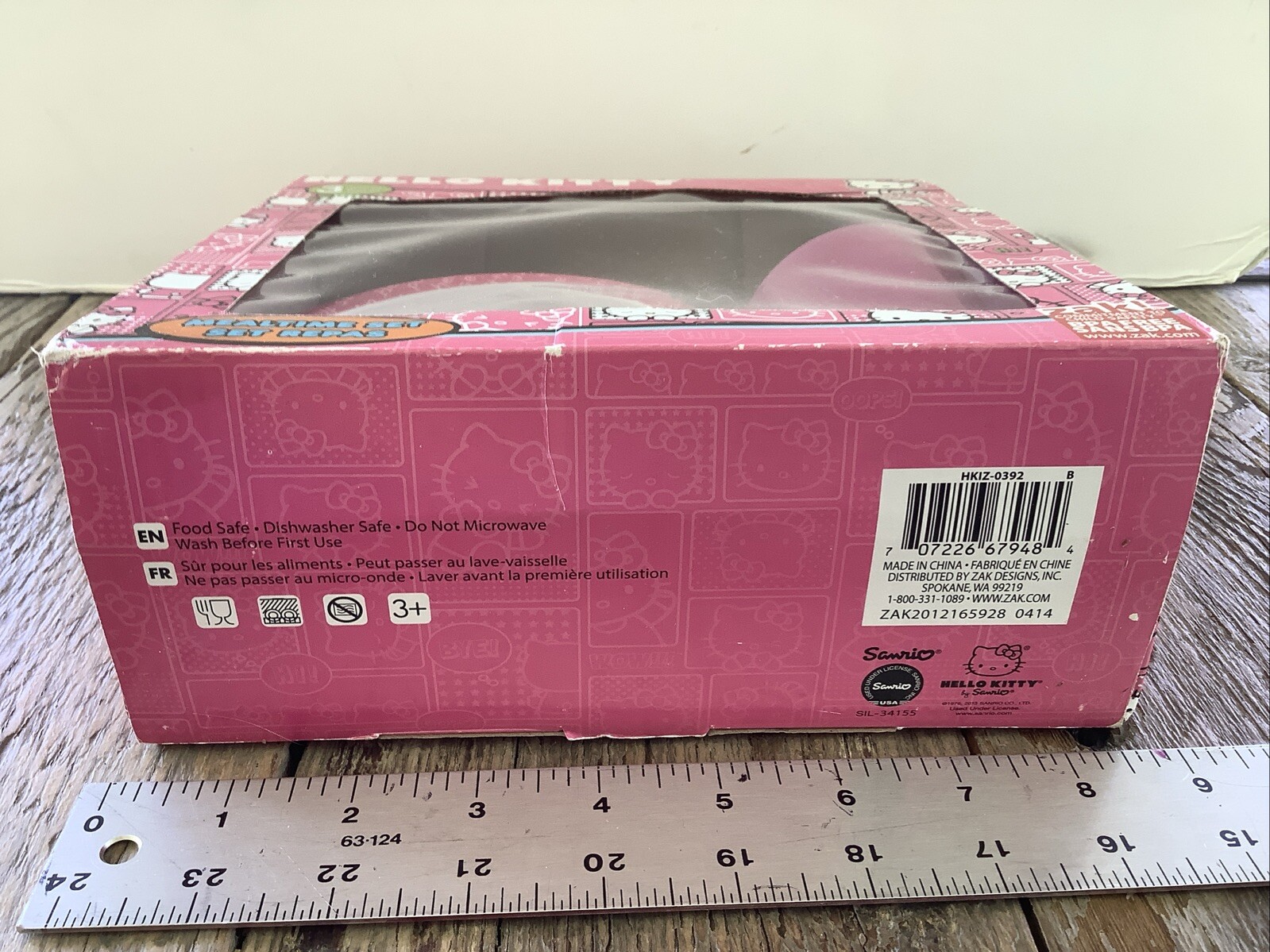 New Zaki Child's Hello Kitty Dinner Mealtime Set Includes Plate Cup & Bowl NEW!