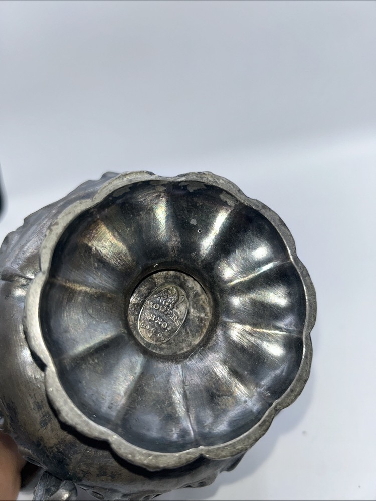 Rogers Smith Co Silver Plate Pitcher Melon Shape 6”.5” Tall