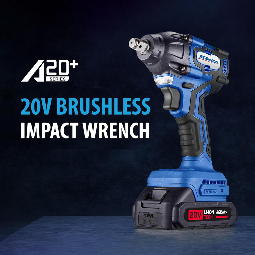 ACDelco ARI20132-K3 20V Brushless 1/2 Impact Wrench & 12V 3/8 Ratchet Combo Kit