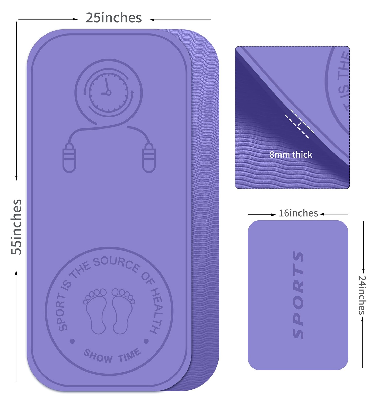 Jump Rope Mat Shockproof Exercise Skipping Mat All-Purpose Extra Thick High D...