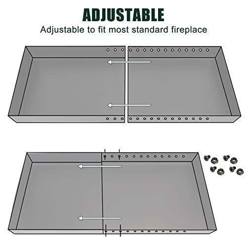 Adjustable Fireplace Tray, Expandable Ash Pan for Ash Collection, Galvanized