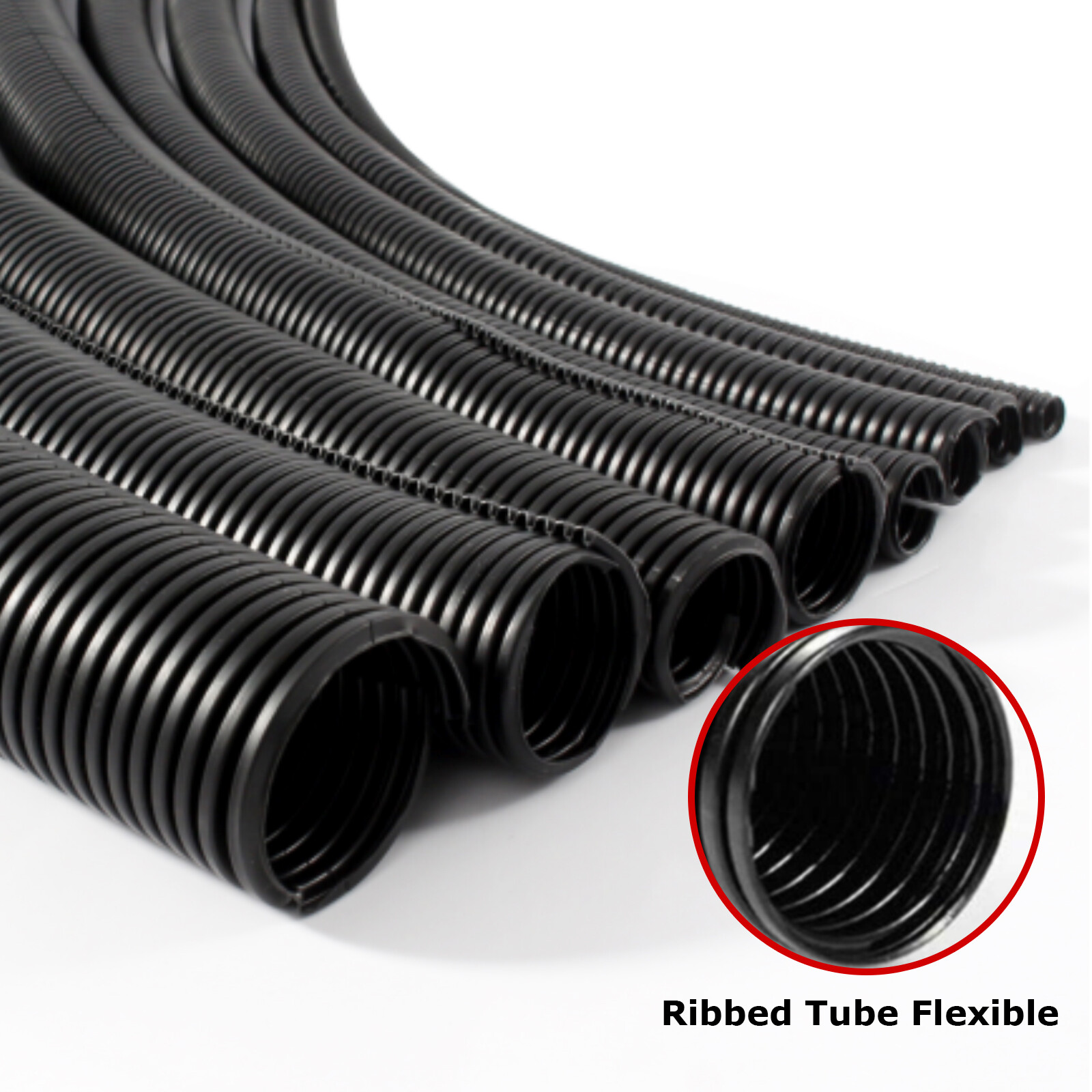 Split Conduit Wire Loom  Tubing Wrap Protector Cable Sleeve Flex but Strong Lot