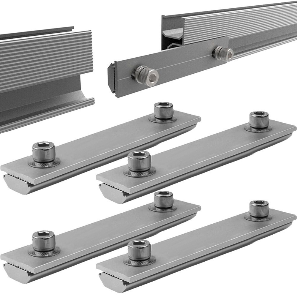 Aluminium Solar Module Rails Profile Connectors Mounting Connection Replacement