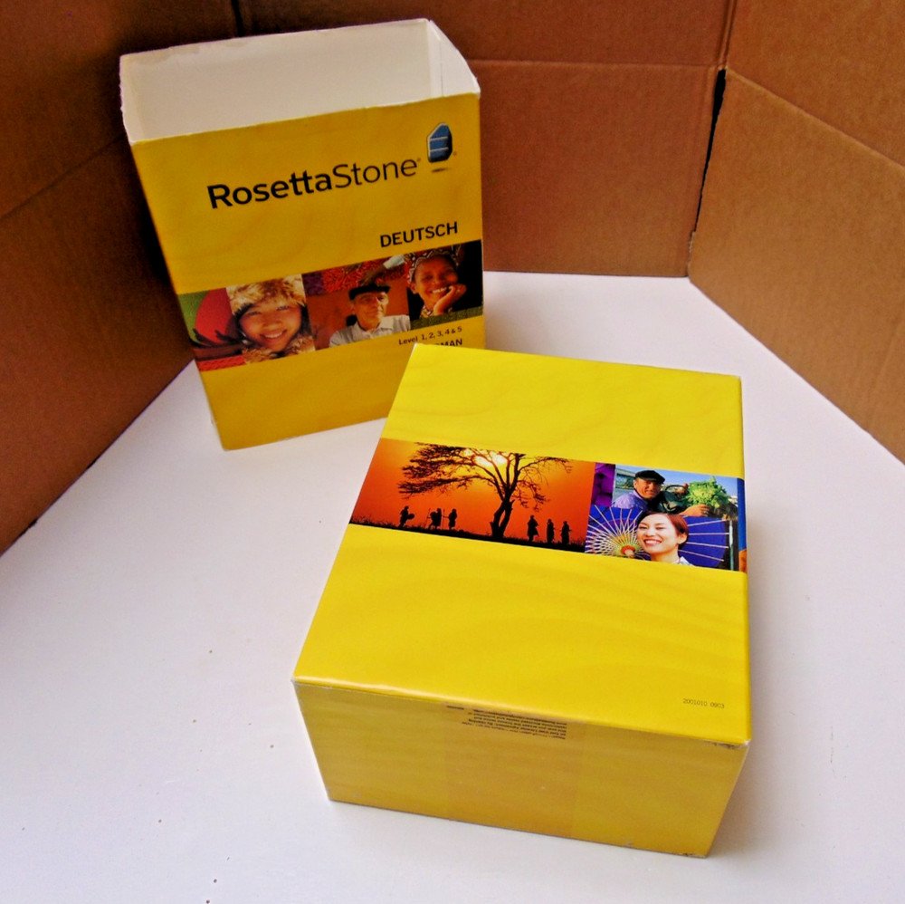 Rosetta Stone German Deutsch Version Level 1-5 CD Audio Disc Headset Slipcase