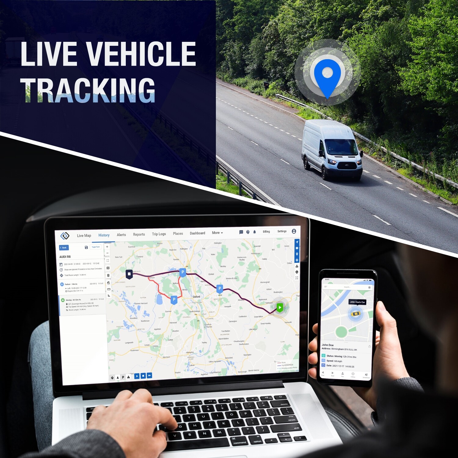 CAR GPS TRACKER VAN MOTORBIKE SCOOTER QUAD PLANT DIGGER TAXI COACH PAY AS YOU GO