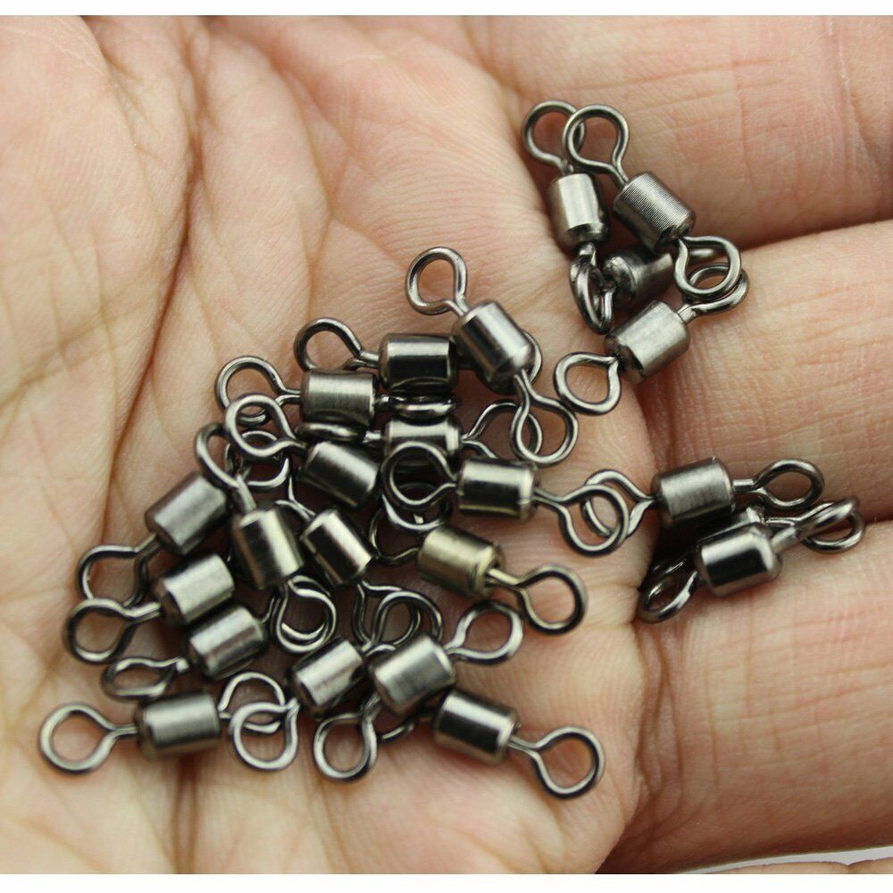 100/50x Rolling Barrel Swivel 42-330lb Fishing Swivels Solid Ring #1-#8,1/0-6/0