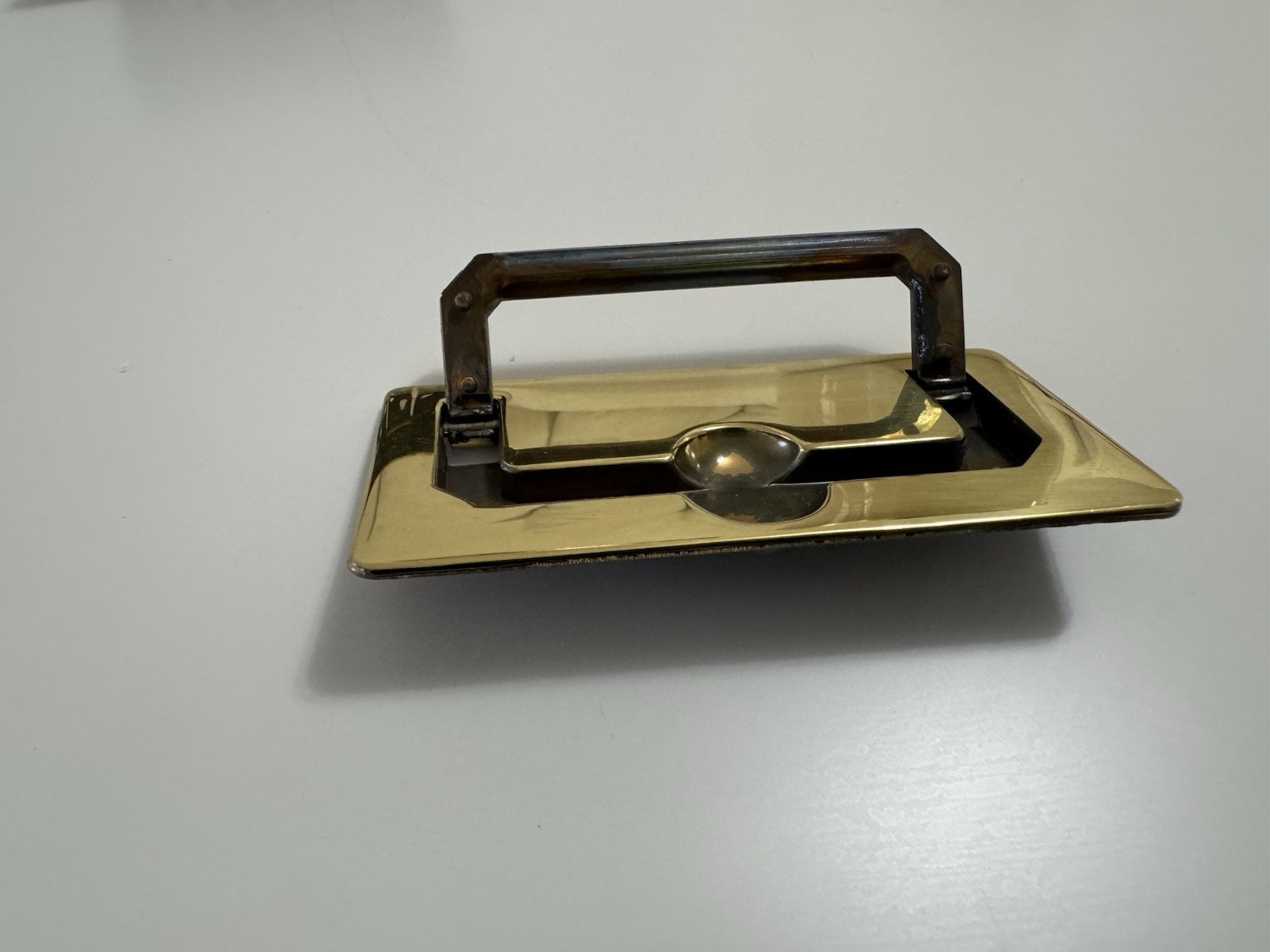 Original Henredon Scene One Drawer Pull Handle Brass Campaign KBC N10587