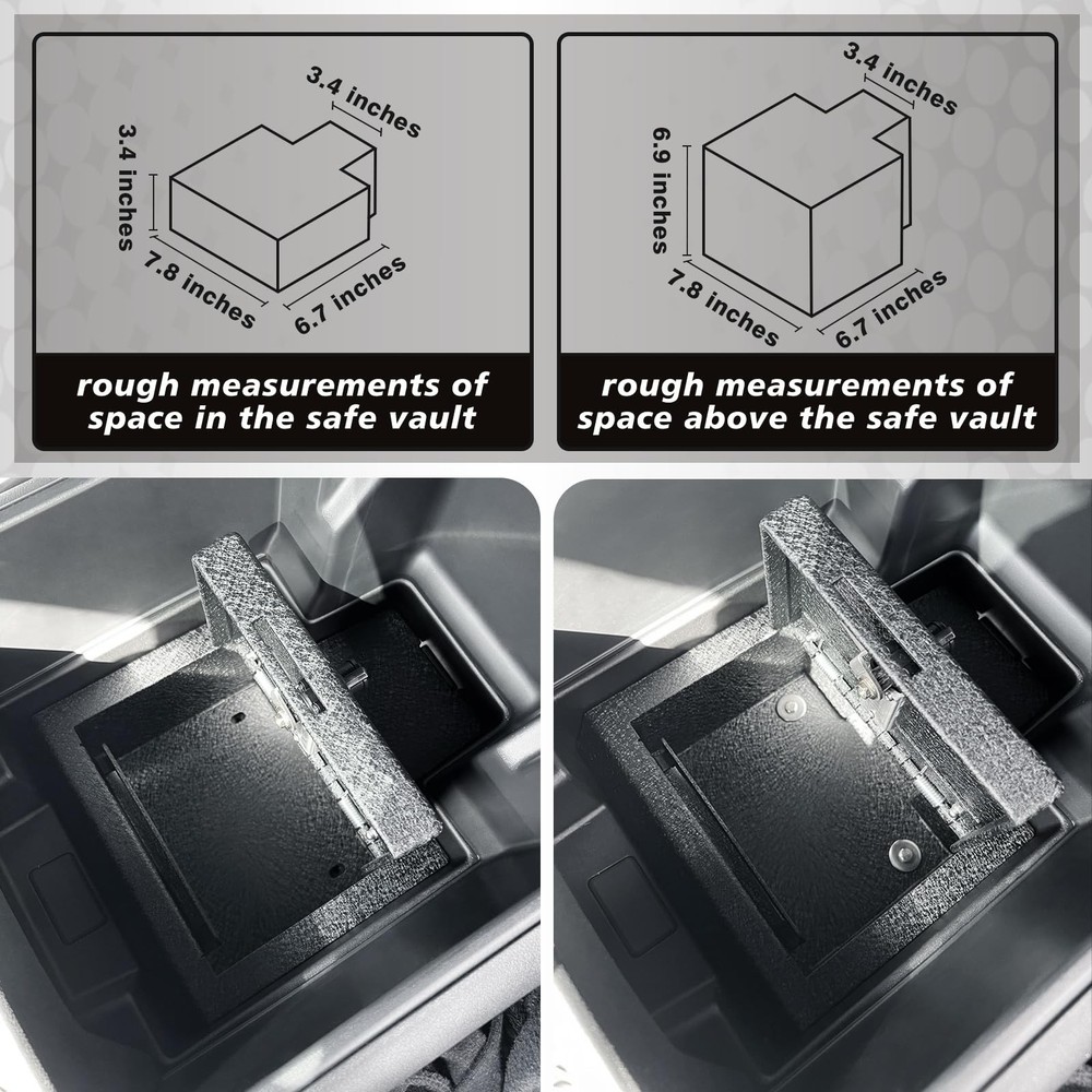 BestEvMod Center Console Safe Vault LockBox Compatible with Chevy Silverado E...