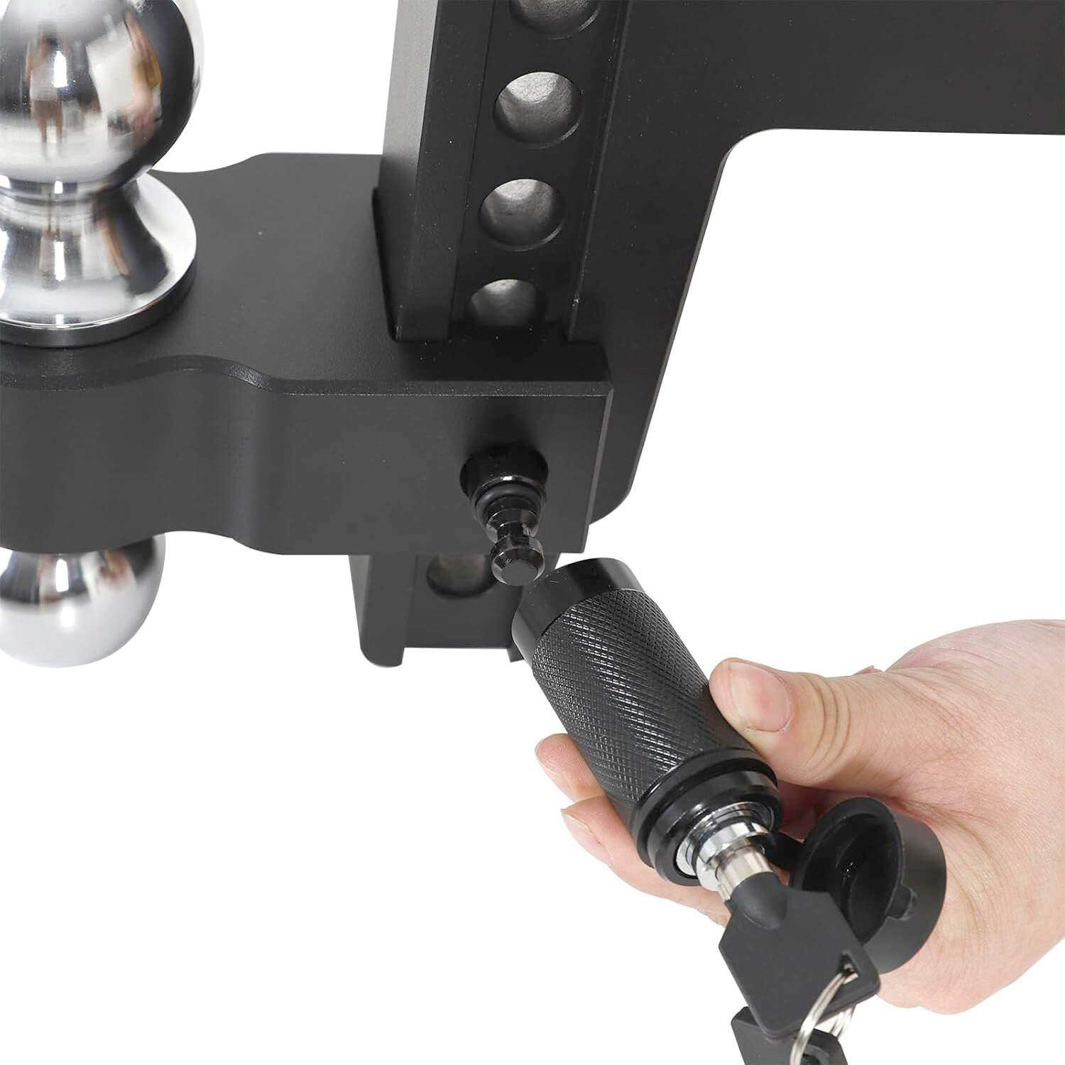 2" Receiver Trailer Hitch 6" Drop Tow Hitch Adjustable Dual Ball Mount 12500lb