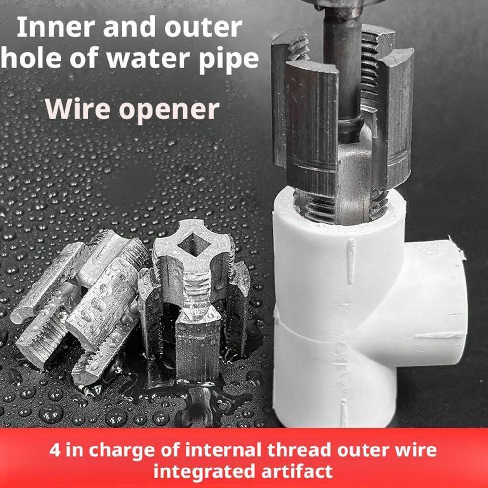 Dual Function Pipe Threading Tool Internal & External for 1/2" 3/4" Water Pipe