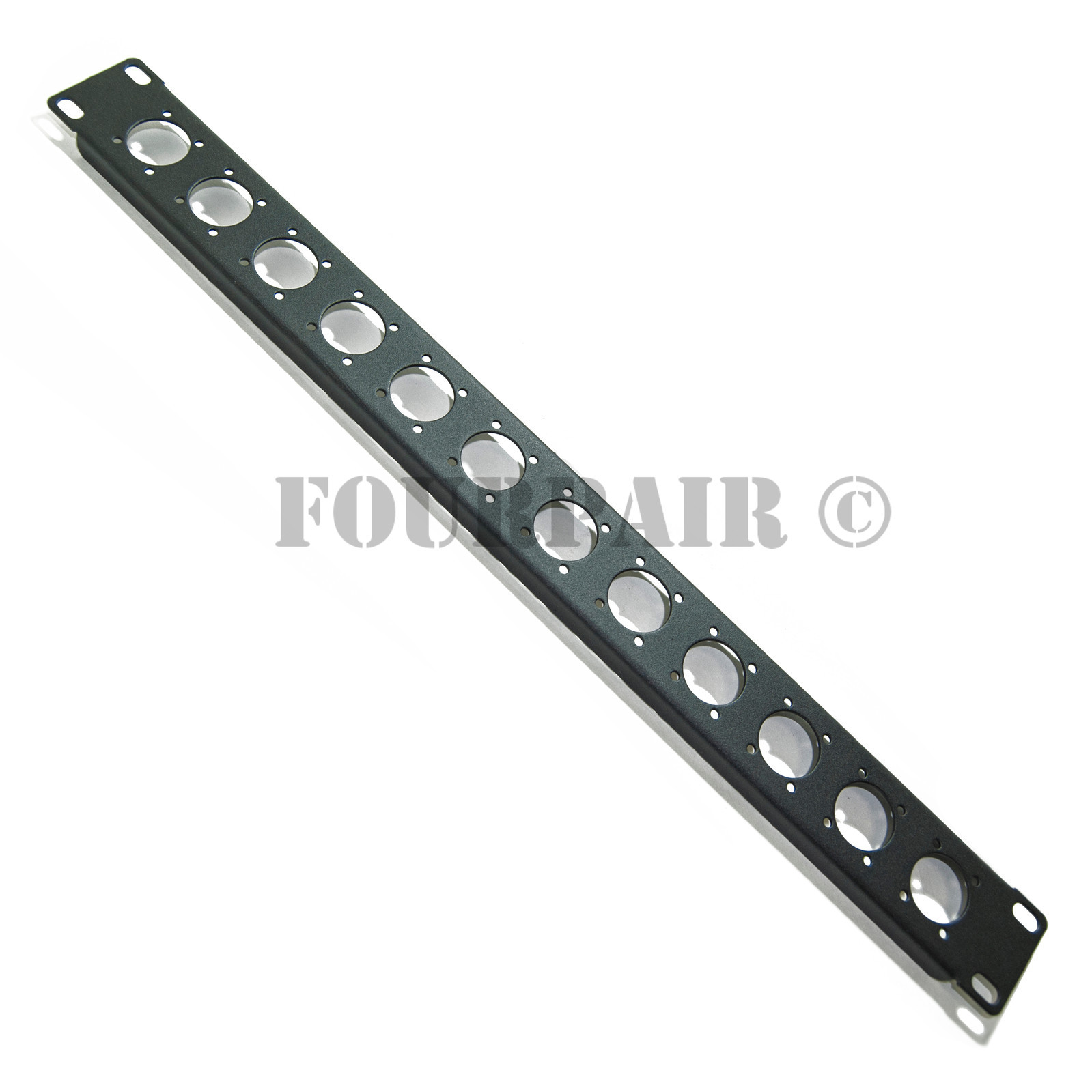12-Hole 1U Audio Rack Panel Chassis Mount for Neutrik D Size XLR 1/4 TRS SPEAKON