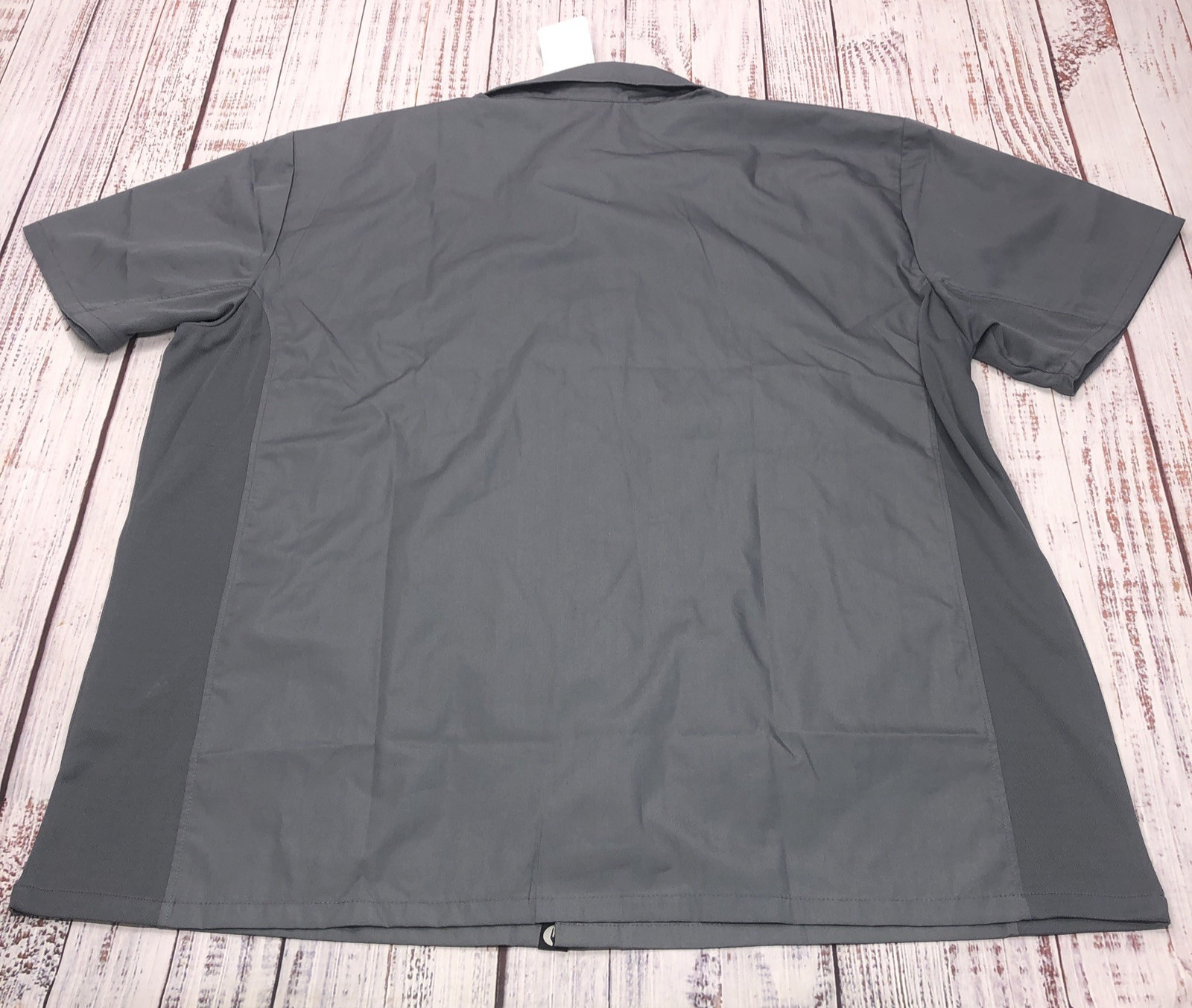 NWT Chef Works Shirt Mens 3X Gray Chef Shirt Button Up Strechy Ventalated Sides