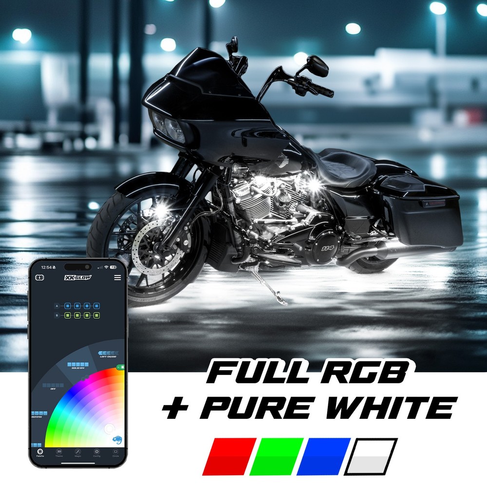XKmax LED Motorcycle Accent Light Kit (Standard Engine + Underglow Kit)