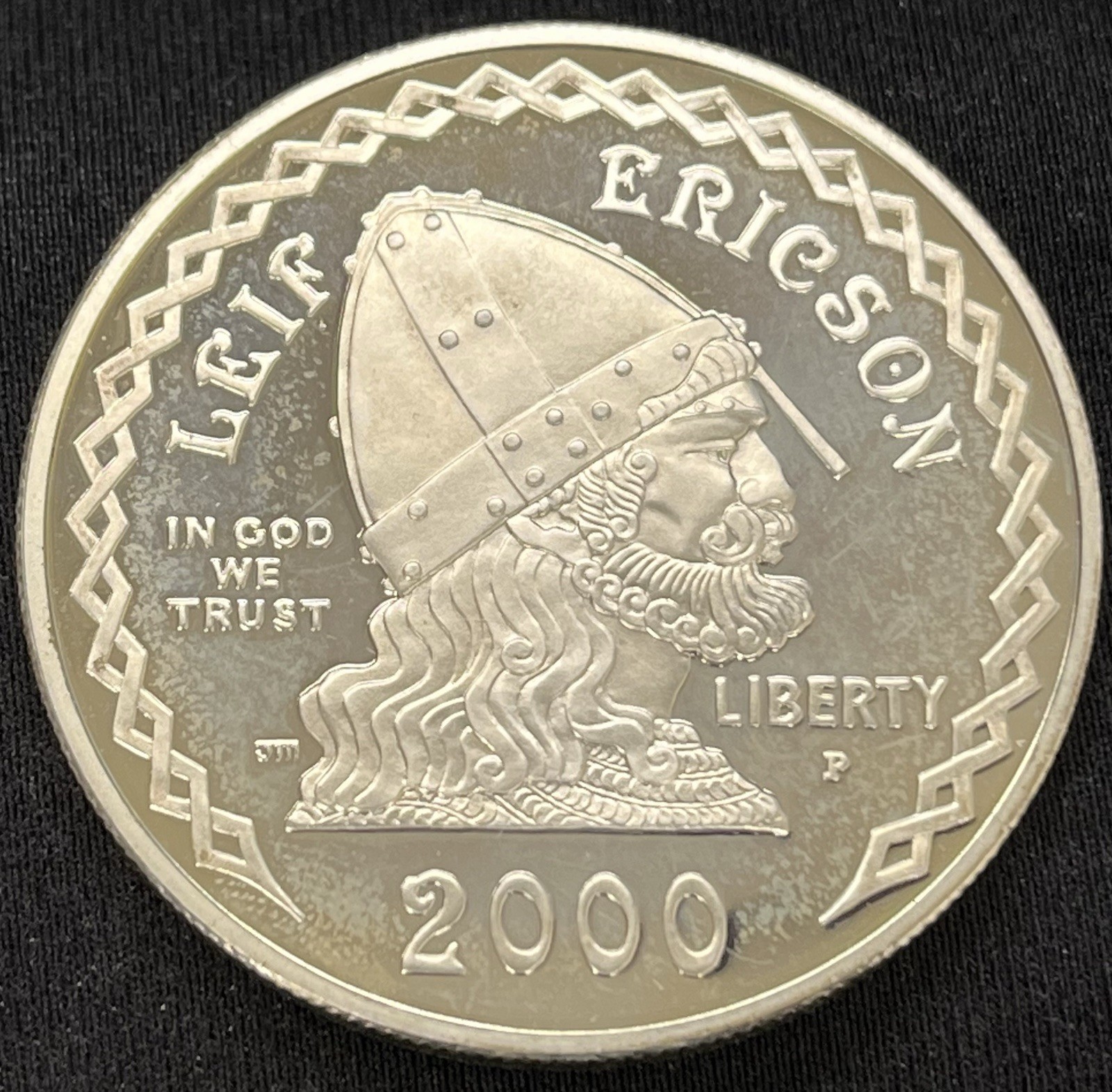 2000-P Leif Ericson Proof Silver Dollar US Mint Commemorative, No Box Or Capsule