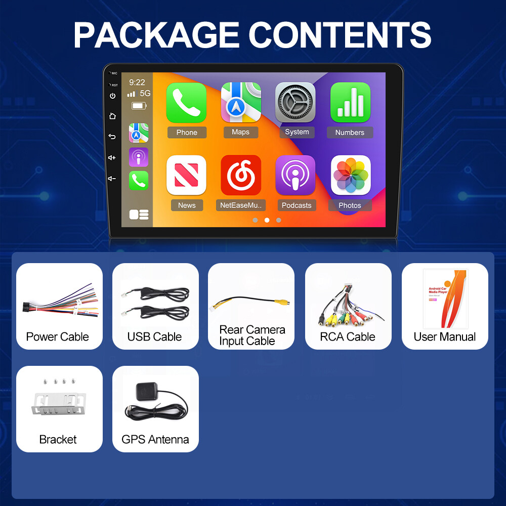 Apple Carplay For Toyota Corolla 2009-2013 Car Stereo Radio Android 15 GPS WIFI