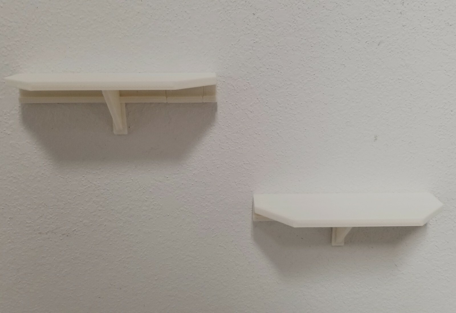 Two 6" x 2" Small White Wall Shelves No Hole Nail Includes 3M Command Adhesive
