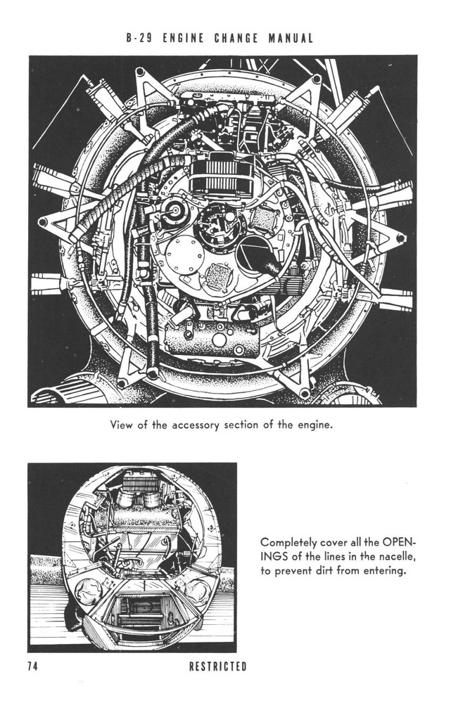REPRINT WWII B-29 BOEING ENGINE CHANGE MANUAL