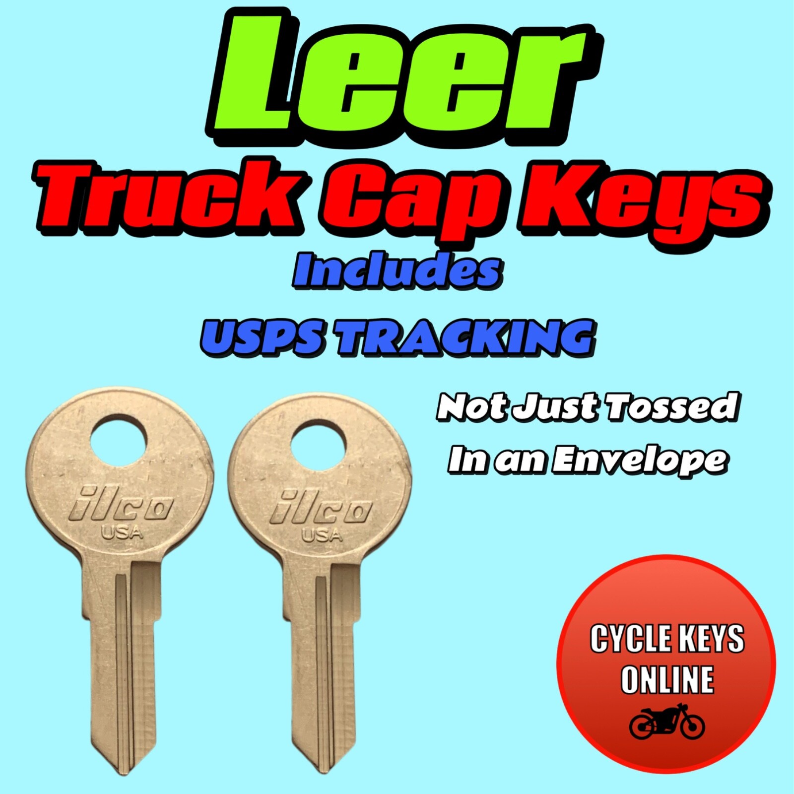 LEER Truck Cap Keys Replacement Spare Key Made Cut to Code 001-020