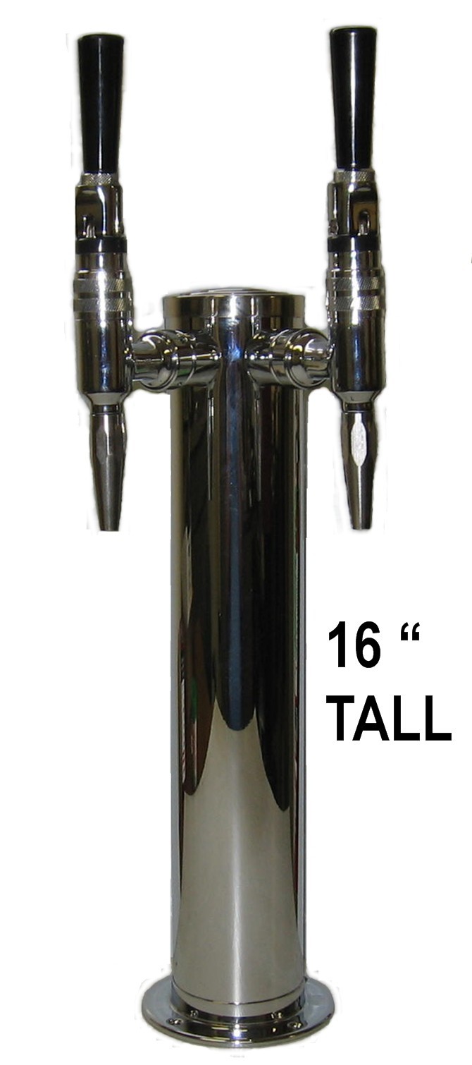 Double Tap Stout Draft Beer Tower - MADE IN THE USA - D4743DT-16-STOUT