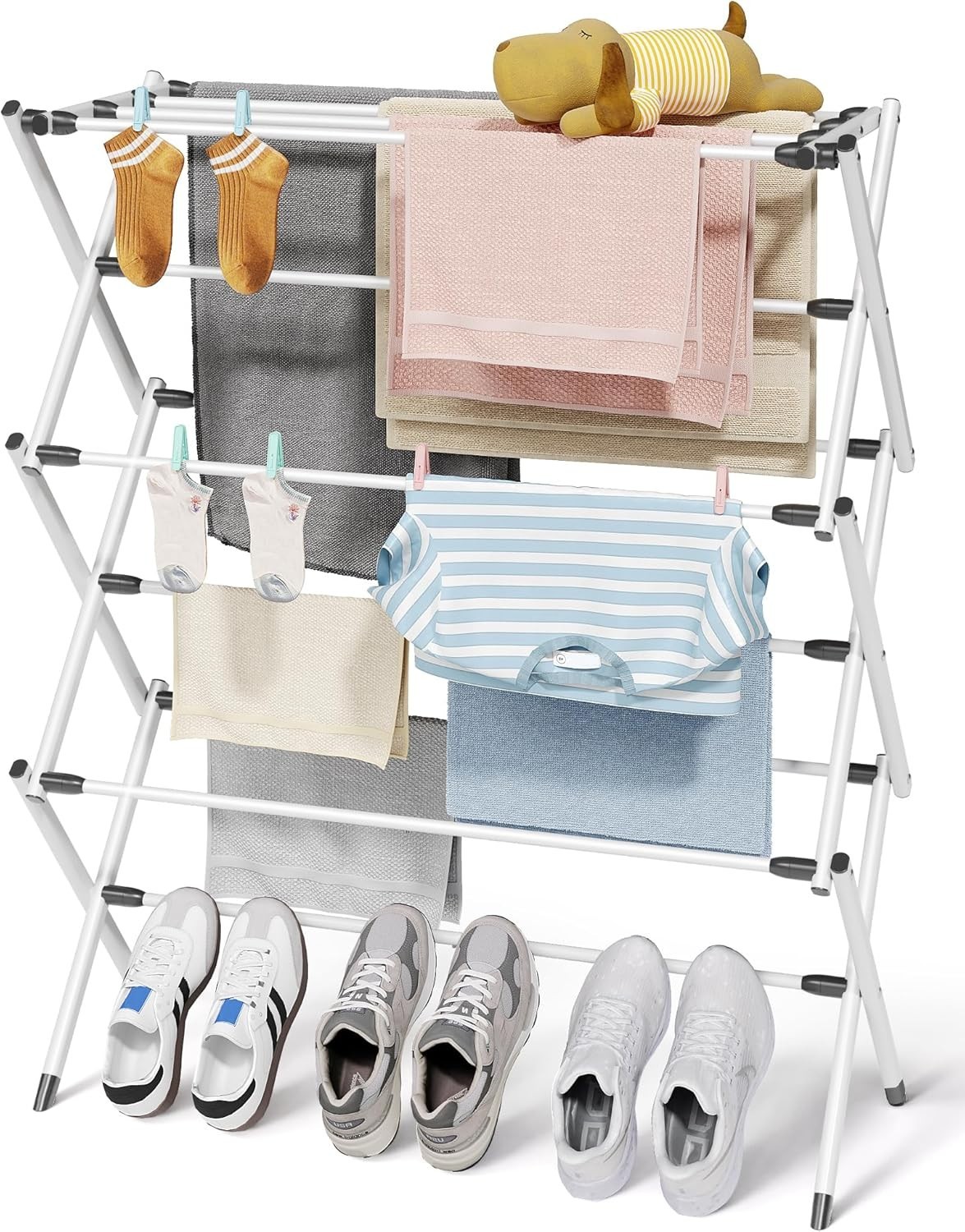 Portable Stainless Steel Clothes Drying Rack - Rust-Resistant & Compact Design
