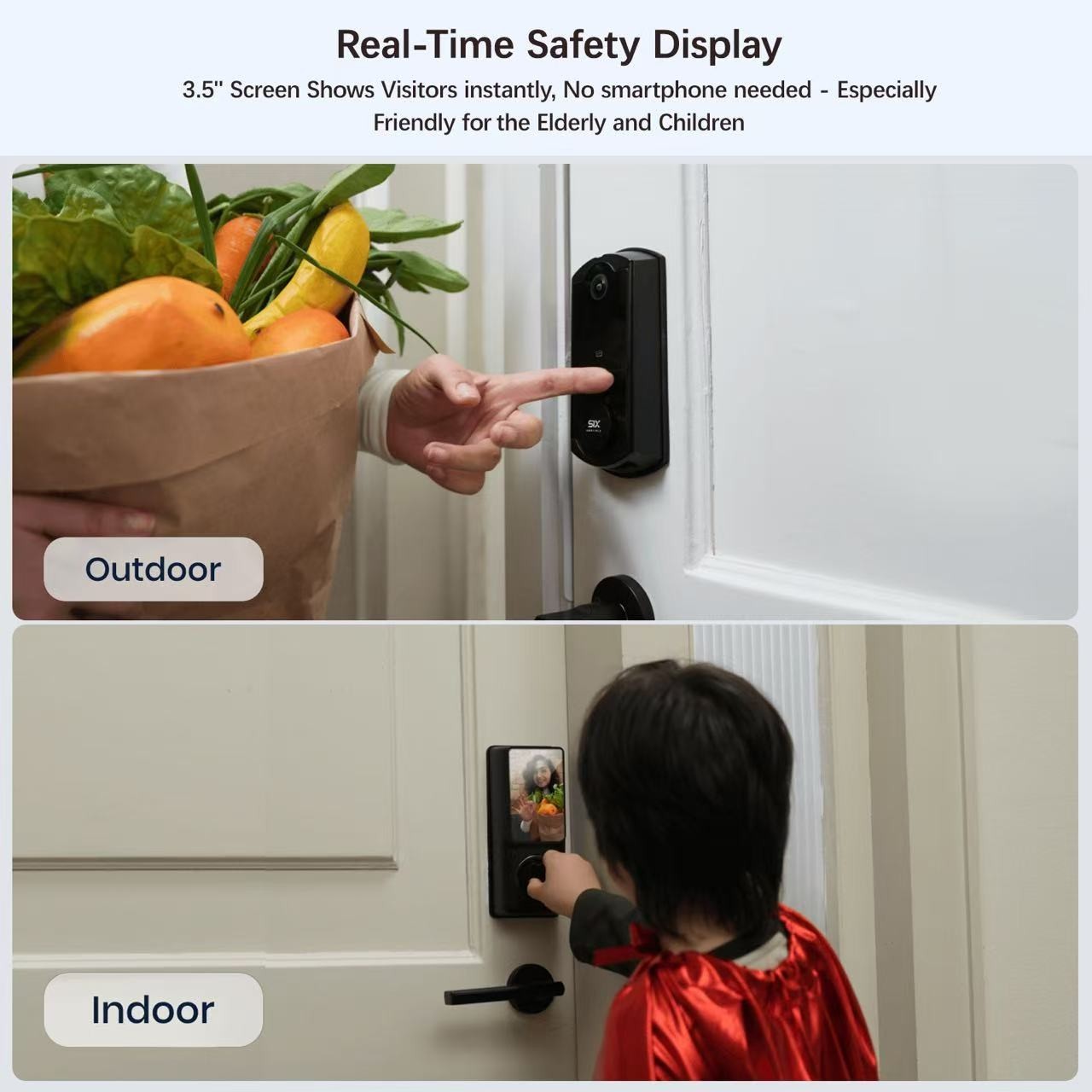 Video Smart Lock S398, 4-in-1 Camera Doorbell Fingerprint Keyless Door Lock