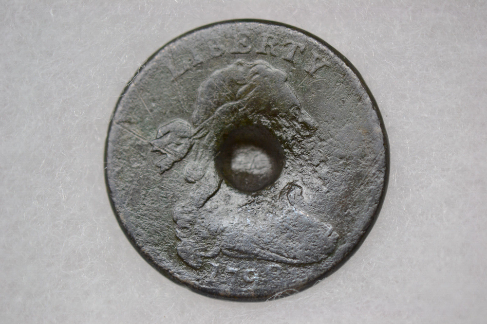 1798 Draped Bust Large Cent with large counterstamp- VG