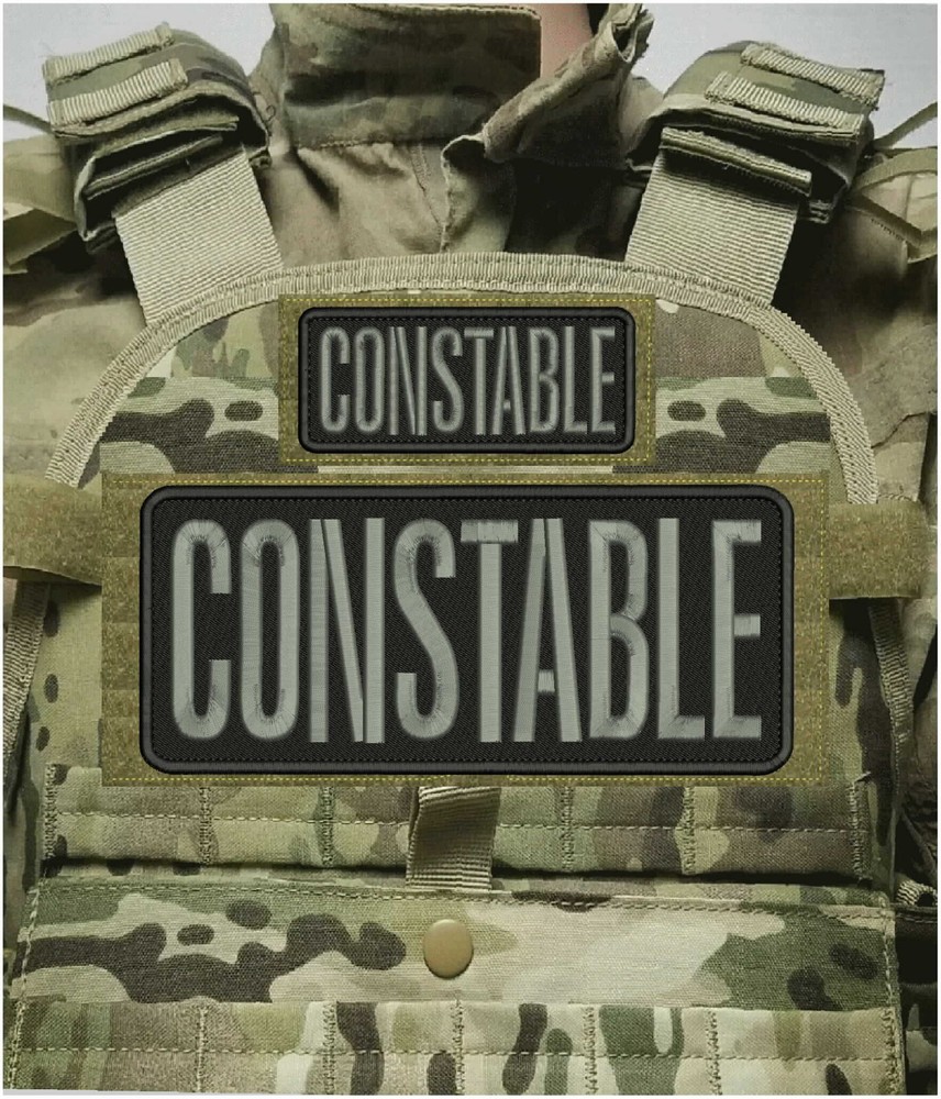 CONSTABLE embroidery patch 10x4 and 5x2 hook on back BLK/gray