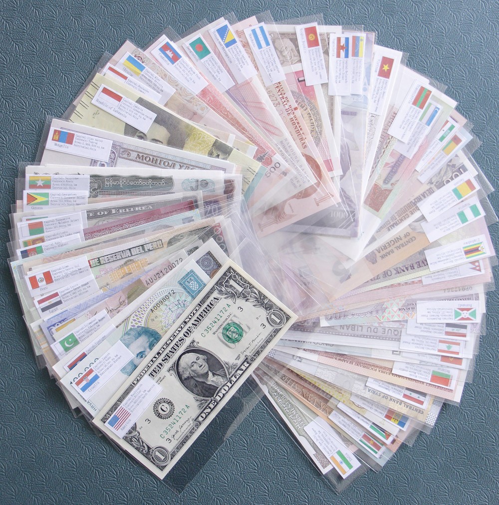 Lots 100 Different Paper Money UNC Collection 50 Countries World Banknotes