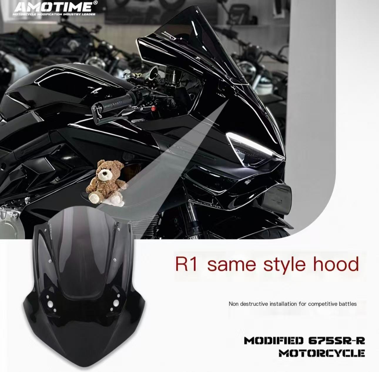 FOR CFMOTO 675SR Suitable The Integrated Head Cover Raise The Front Windshield
