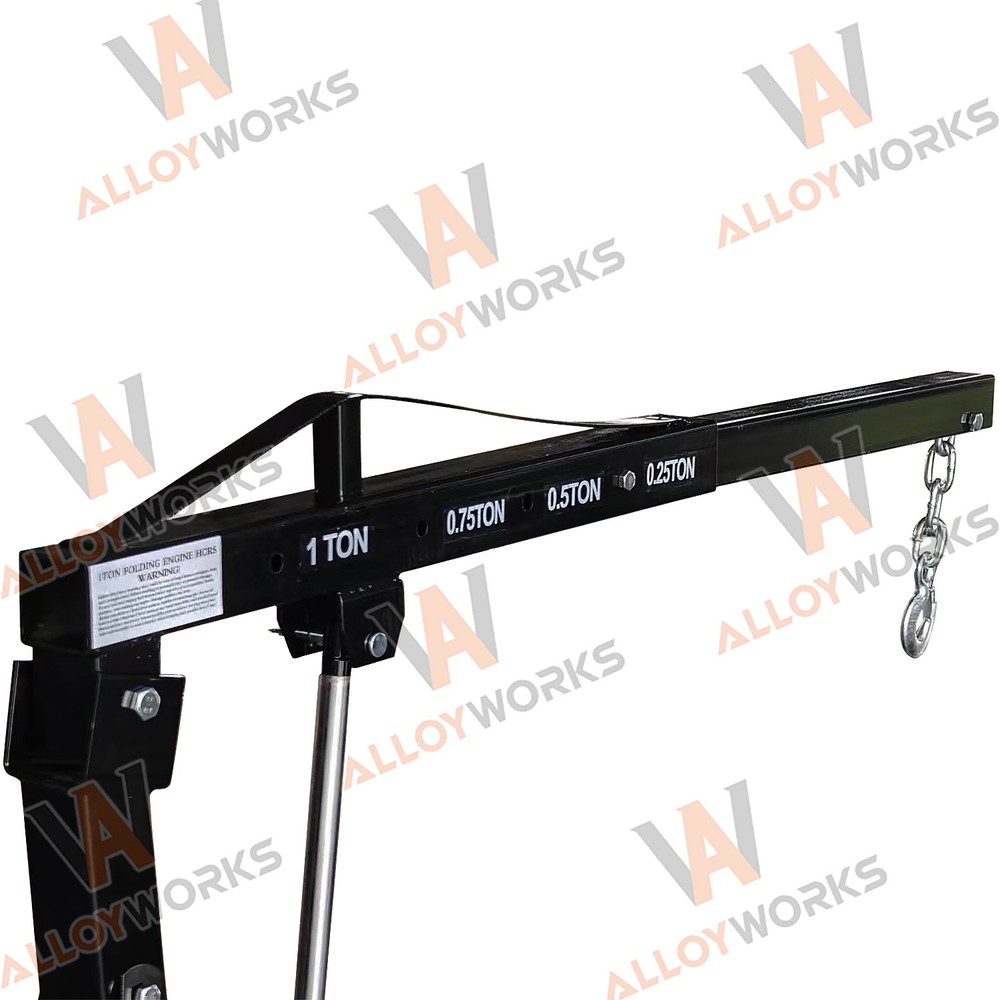 Adjustable 1Ton Foldable Hydraulic Engine Hoist Crane Lift,4 Adjustable Position