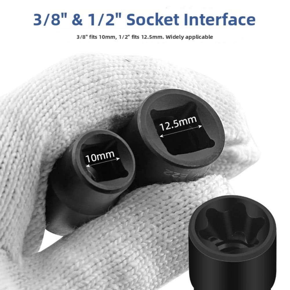 17 Piece E Type Socket Set Quick Bolt Adjustments for Auto and Machinery