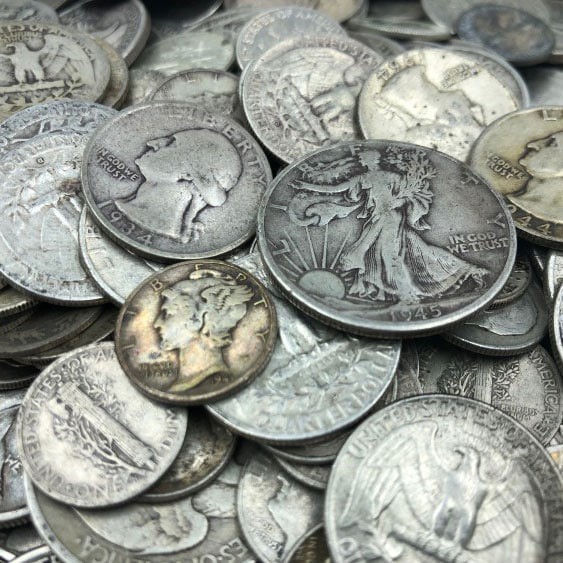 90% Junk Silver Coins $1 Face Value - Mixed Coins Average Circulated Condition