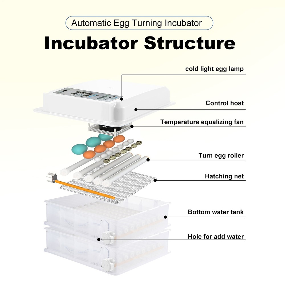 Automatic 120 Eggs Incubator Temperature Control Digital Chicken Egg Hatcher----